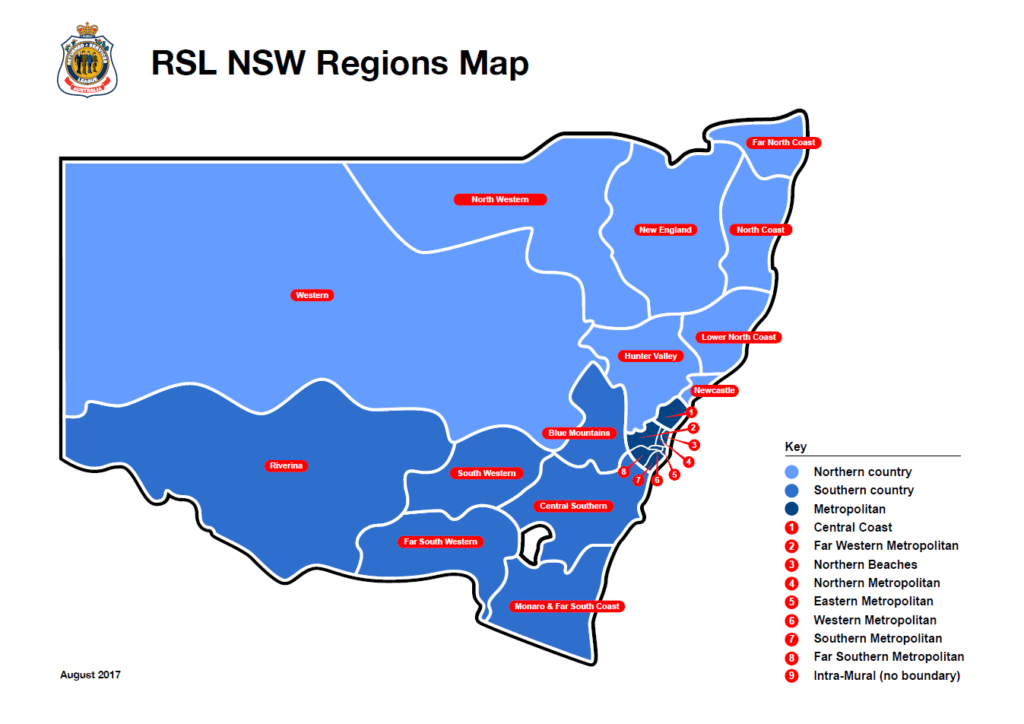 RSL NSW Regions Map
